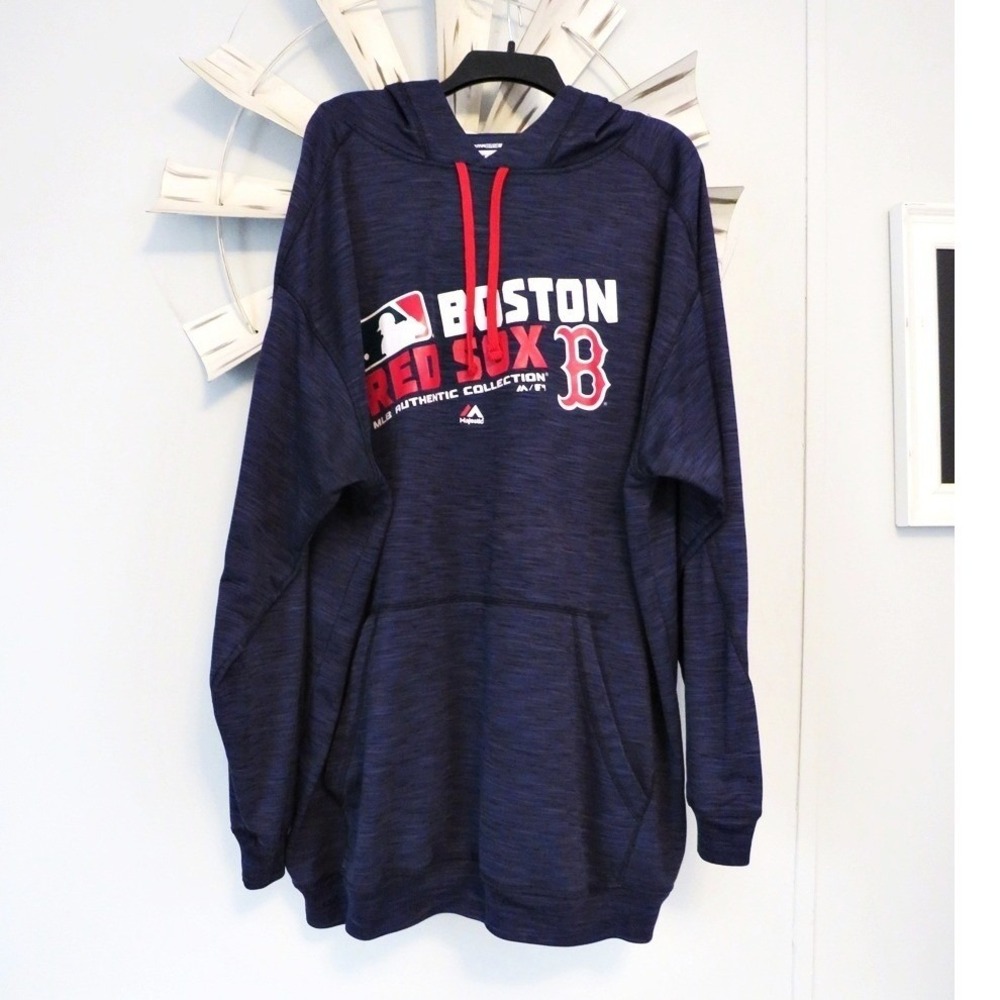 Boston Red Sox Majestic Therma Base Hoodie Men's 3XLT MLB Authentic Navy Tall